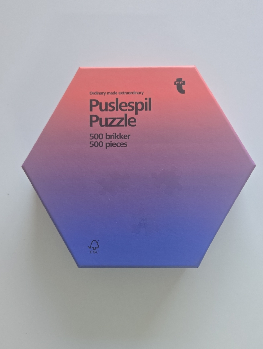 Hexagon Gradient 500-Piece Puzzle - Peach to Blue Gradient